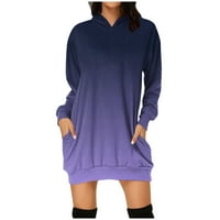 Yubatuo ženski povremeni gradijentni gradijentni tipka s dugim rukavima pulover dukseve dukseve za žene tamno ljubičasta 2xl