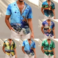 Havajska majica Muški alover Kokosovo drvo Ispis bluza za zabavu na plaži Kratki rukav A 2XL