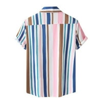 Nove muške modne vintage majice muško ljetni havaji prugasti kubansku košulju na košulji s kratkim rukavima