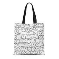 Platno torbica Colorful Kawaii Funny Mačke Predivne mačiće obradiva Doodle Trajno za višekratnu trgovinu