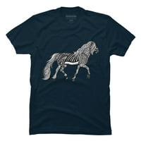 Zentangle Friesian konj muški mornarički plavi grafički tee - Dizajn od strane ljudi l