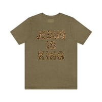 Isus je kralj majica Leopard Print Isus je kralj košulja Cheetah