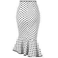 Gubotare suknje za žene Trendy Womens šifon retro maxi suknja Vintage suknje dužine gležnja, bijeli