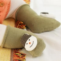 Boines Socks zadebljani antiskid pod božićne crtane čarape smeđe s