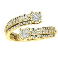 Fini nakit 10k žuti zlatni dijamantni bajpaste prsten, veličine 9