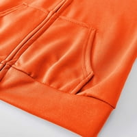 Cacomomrkar PI Ženska dva odijela za čišćenje Žene Čvrsto boje dukserice s kapuljačom vrhove pantalone TrackSit Sports Set Orange