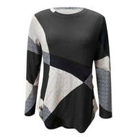 Žene ležerne boje blok dugih rukava majica s dugim rukavima CACT COMFY FIT DUHITSHIrts Proljetni pulover vrhove Bluze