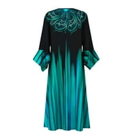 Cuoff Proljetne haljine za žene Ljeto Ležerne prilike za tiskane rupne haljine Boho haljina zelena XXL