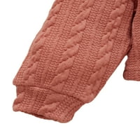 Canrulo novorođenčad dječja dječaka Dječak dugih rukava Pleteni pulover Duks vrhovi hlače pada zimsku odjeću ružičasto 12-mjeseci