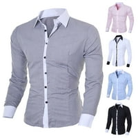 Muška bluza Jesen Zima Ležerne prilike Poslovna boja Podudaranje majica s dugim rukavima Majica za blube