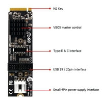 Betterz kartica za proširenje Anti-smetnji mali 4pin Universal M Key PCI-e do USB3. TIP-C 19 20PIN RISER
