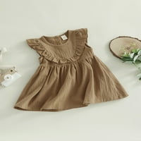 Djevojka za mališana ljetna haljina djeca slatka rukavica bez rukava labava ruble haljina 6m-4T