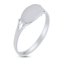 Gravovizirani prsten sa sigurnošću 10k bijelo zlato za muškarce i žene veličine nakita - 12.5