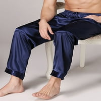 Stoljeće muške satenske duge pidžame hlače klasične čvrste boje svilene dno spavanja labavi noćni trosusi