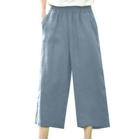 Ljeto visokog struka labave i tanke ravne noge casual pantalone ženske casual hlače svijetlo plavo xl