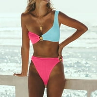 Yubnlvae Womens Color Contrast bikini kupaći kostim Žene valoviti Split kupaći kostim