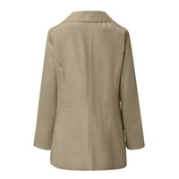 DTIDTPE Zimski kaputi za žene Žene Ležerne prilike Solid Coloring Cardigan sa džepnim reverima dugim