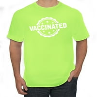 Vakcinisana s oznakom zvijezdama i krug humor muške grafičke majice, sigurnosni zeleni, 3xl