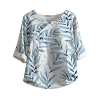 SunhillsGrace majice za žene casual plus veličina O-izrez s kratkim rukavima cvjetna tiskana labava