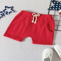 Mubineo Toddler Boys Ljetni outfit Postavlja slovo kratkih rukava Print Tors + Crvene kratke hlače