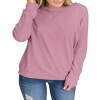 Hait dame obični pulover u boji ležerne posade CREW izrez majica jesenski okrugli ovratnik dugih rukava