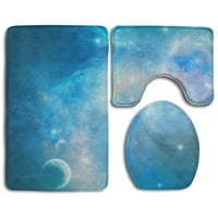 Šareni Galaxy Space Nebula Moon Star Sportski prostirke za kupanje Contour Mat i toaletni poklopac poklopca