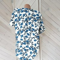 Cuoff bluze za žene Ljeto majica kratkih rukava za casual gumb V izrez Loose Fit Comfy pamučne posteljine