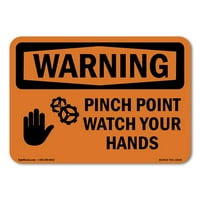 Znak upozorenja - Pinch Point Gledajte ruke sa simbolom