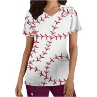Ženski piling vrhovi V izrez kratki rukav Tees Majkovni dnevni bluza Ležerne prilike ugodne bejzbol