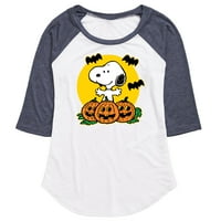 Kikiriki - Snoopy bundevi zakrpa - juniors Raglan grafička majica Grafička majica