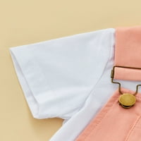 TODDLER Baby Girl Romper Ukupne kratke hlače Postavite kratki rukav majica sa čvrstim kaiševima u boji