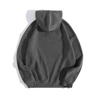 Kpoplk muški duksevi Pulover muške novitete u boji blok pulover duksev dugih rukava ležerna dukserica sa džepom tamno siva, xl