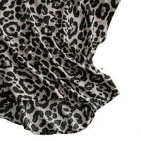 Ženski plus bluze casual leopard print v izrez za bluzu multicolor 2xl