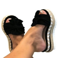 Dame Womens Espadrille Bowknot platform na petu klin Ljetne sandale veličine 5,5-9,5