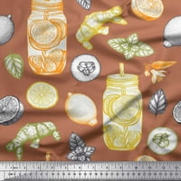 Soimoi Rayon tkanina limunska kriška jar, krastavac i đumbir od povrća tkanina od dvorišta široka