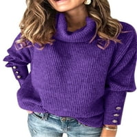 Lilylll ženski pleteni džemper s dugim rukavima plutajućeg rukava dugih rukava pluta