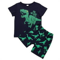 TODDLER OUTFITES Kids Boys Ljetni kratki rukav Dinosaur Thers The Horts do godina Trendi setovi odjeće