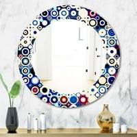 Retro zvezde i tačkice u disko stilu 'tiskani boemski i eklektični ovalni ili okrugli zidni ogledalo