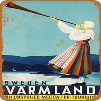 Metalni znak - Varmland Švedska - Vintage Rusty Look