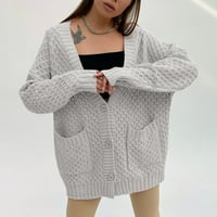 Žene zimske ležerne dugih rukava ženski odjeća kaputi kaputi s kapuljačom s kapuljačom džemper prženi