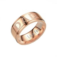 Loopsun prstenovi modni slovo tata zvona muški titanijum čelični prsten nakit za rođendanski rođendanski