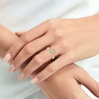 Poshadime Halo prsten - Carat baguette & okrugli rezan bijeli moissanite klaster Halo Angažman prsten