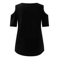 Outfmvch T majice za žene Majice kratkih rukava Hladne ramenu TUNICske majice Ženske vrhove Košulje