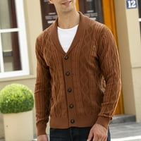 Odeerbi Cardigan za muškarce Pleteni džemper Trendy Duglev džemper Cardigan Solid Boja Jakna od jakne