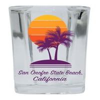 San Onofre State Beach Suvenir Square Staklo Staklo Staklo Dlan dizajn 4-pakovanje