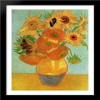 Still Life Vase s dvanaest suncokreta Veliki crni drveni umklađen umjetnost vincenta van Gogh
