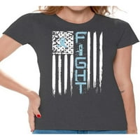 Neugodni stilovi ženske rak prostate u nevoljenu američku zastavu grafičke majice na vrhu bore bore