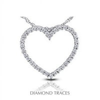 Dijamantni tragovi UD-GOS314- 1. Carat Ukupno prirodni dijamanti 14k bijelo zlato Prong Podešavanje modnog privjeska