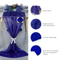 svadbenog čistog šifonskog trkača za rustikalni Boho dekor za vjenčanje za trkače za 14ft trkača - kraljevsko plavo