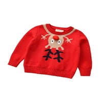 Canis božićni džemper za dječje dječje dječake Djevojke Reindeer Crewneck Knit pulover Košulje s duksevima